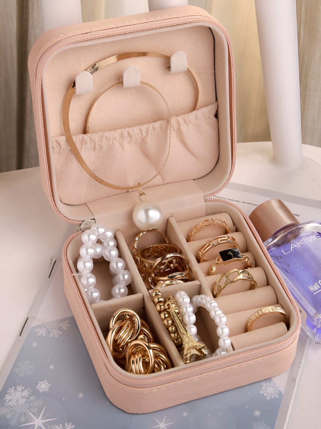 

Scintillare By Sukkhi Pink Jewellery Organiser