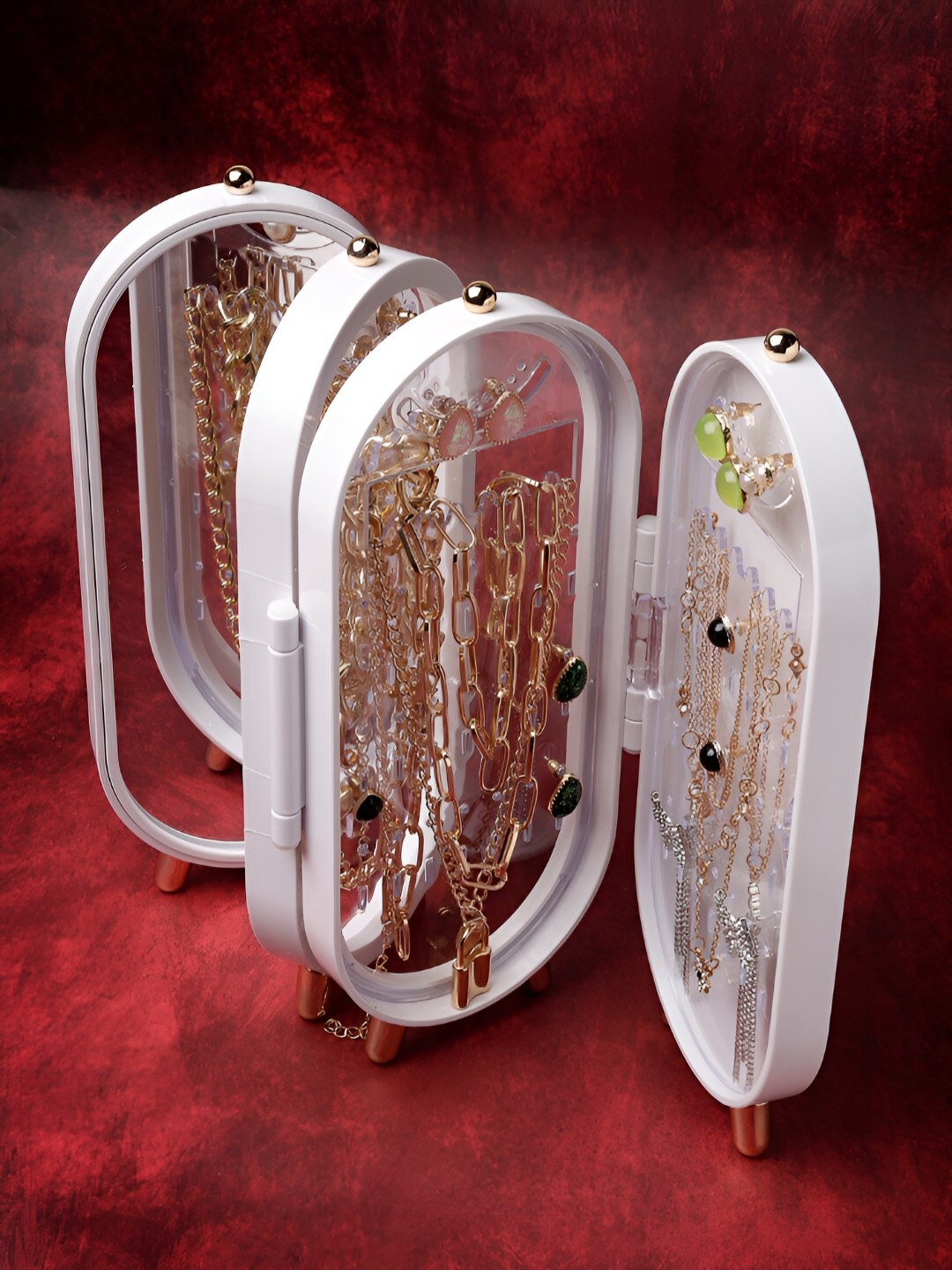 

Scintillare By Sukkhi White Acrylic Foldable Jewellery Organiser