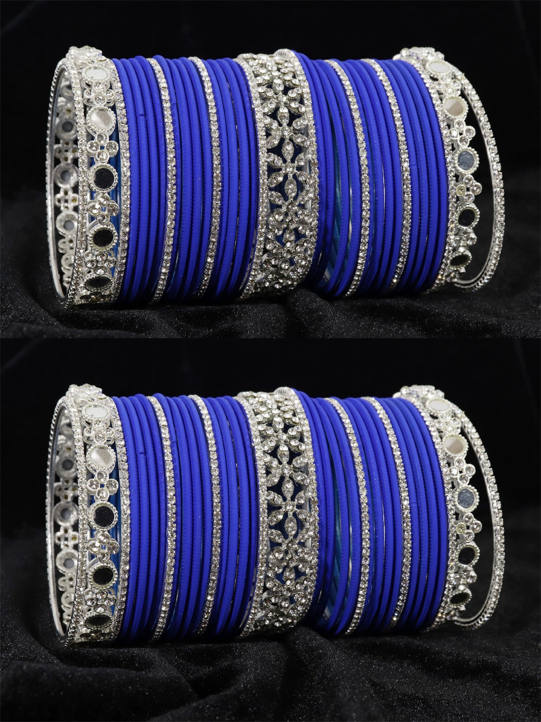 

LAVAZZA Set Of 74 Crystal Studded Bangles, Blue