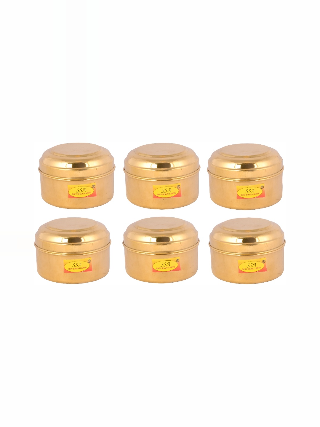 

Shivshakti Arts Yellow 6Pcs Brass Food Containers