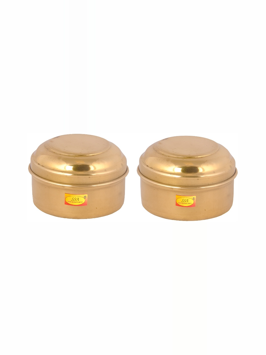

Shivshakti Arts Yellow 2 Pcs Brass Utility Container 100 ml