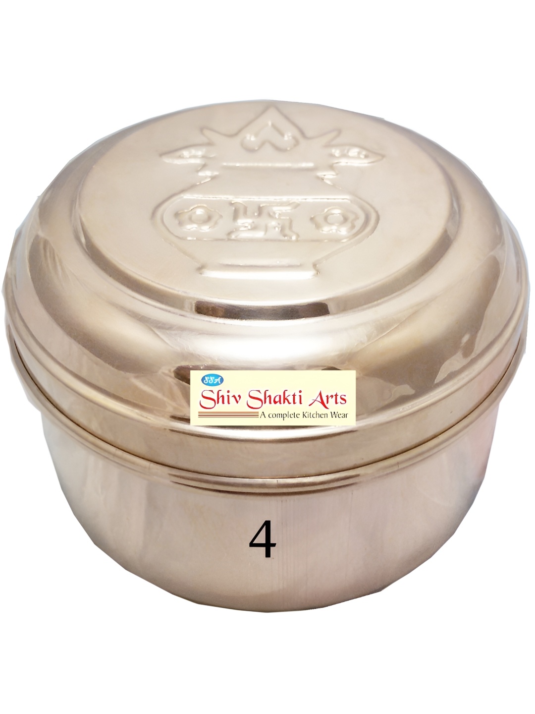 

Shivshakti Arts Silver Toned Metal Food Container 400 ml