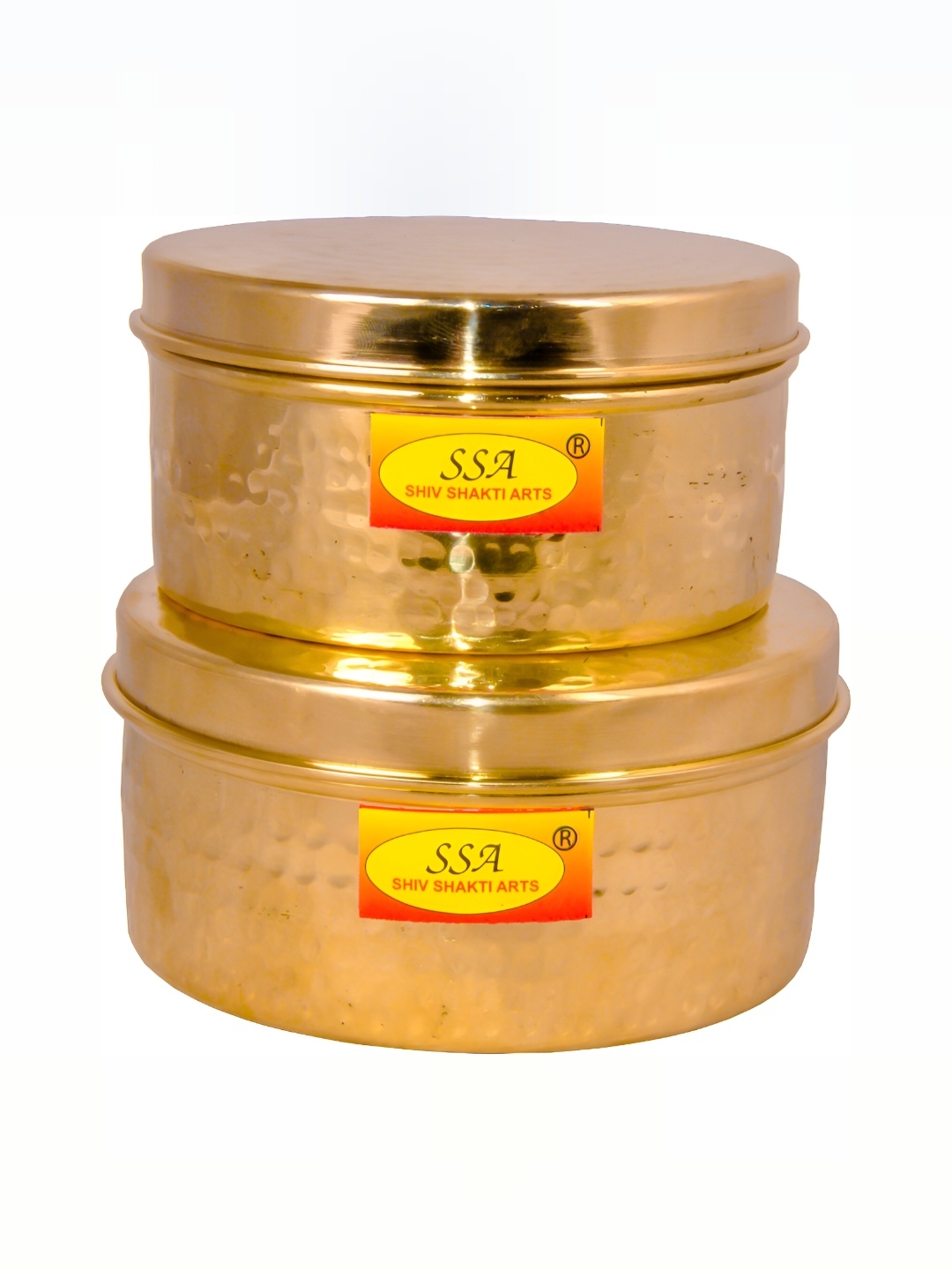 

Shivshakti Arts Gold-Toned 2 Pieces Brass Food Container