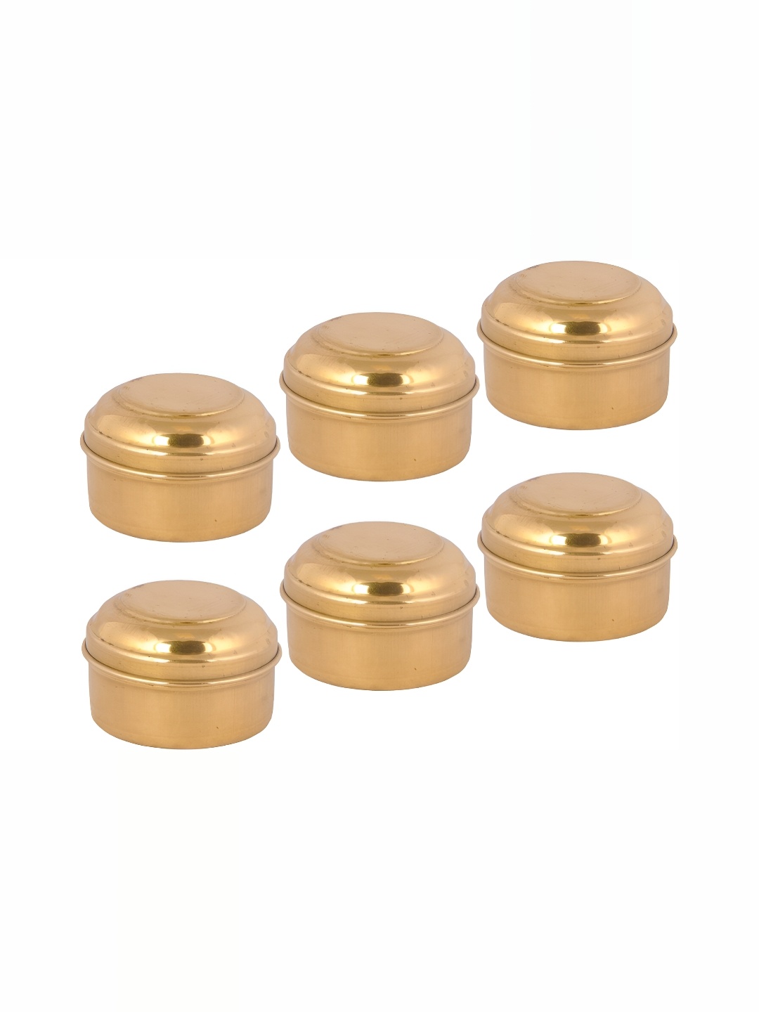 

Shivshakti Arts Yellow 6 Pieces Brass Food Container