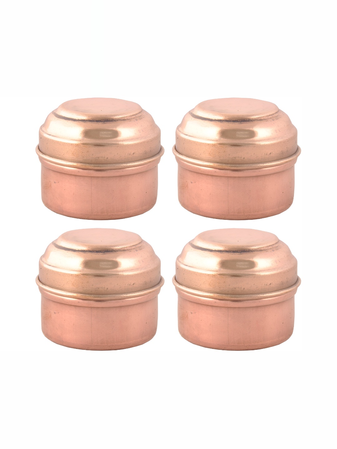 Shivshakti Arts Brown 4 Pieces Copper Mini Dibbi