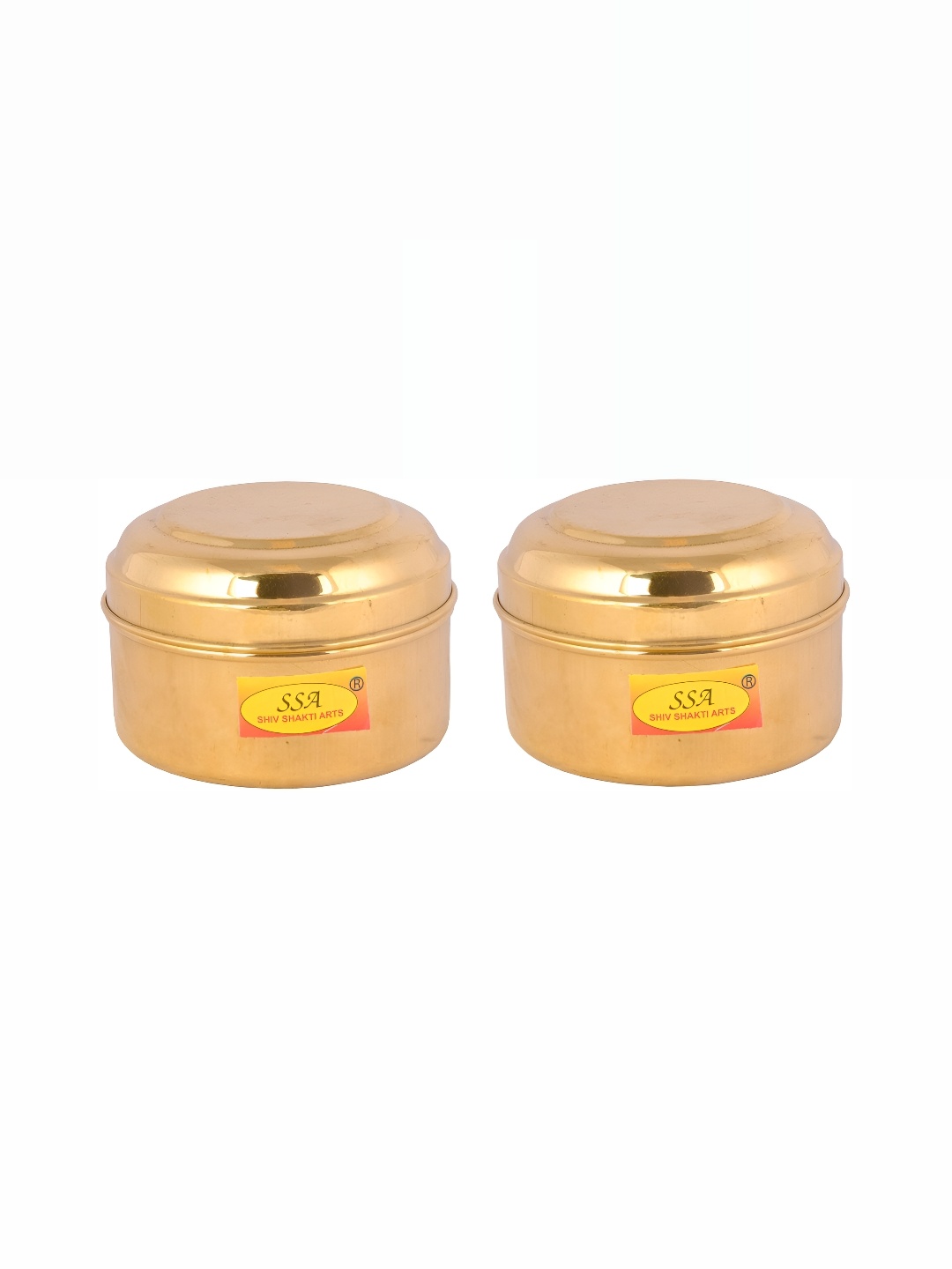 

Shivshakti Arts Gold-Toned 2 Pcs Brass Box 300 ml