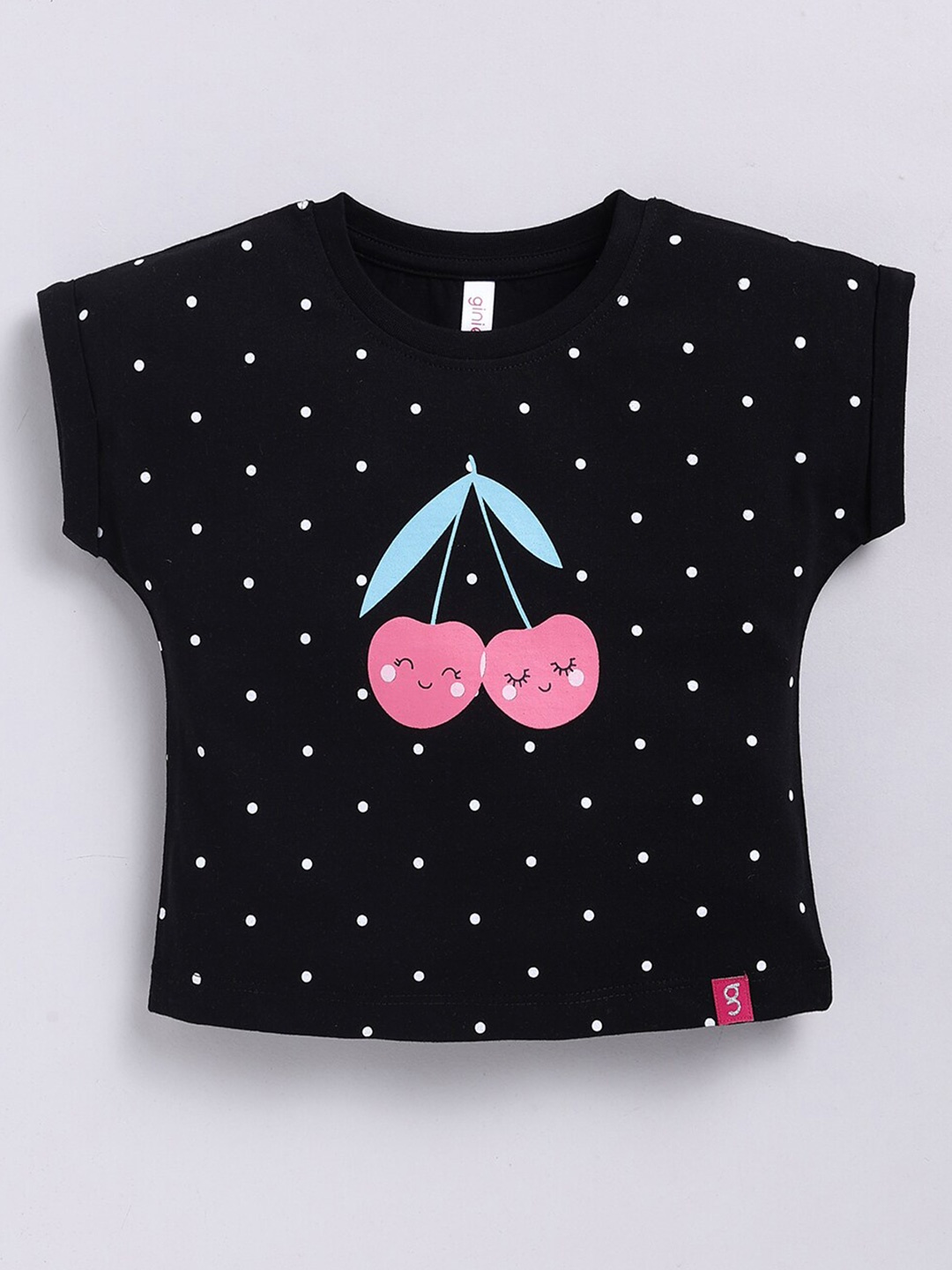 

Ginie Girls Graphic Printed T Shirt, Black