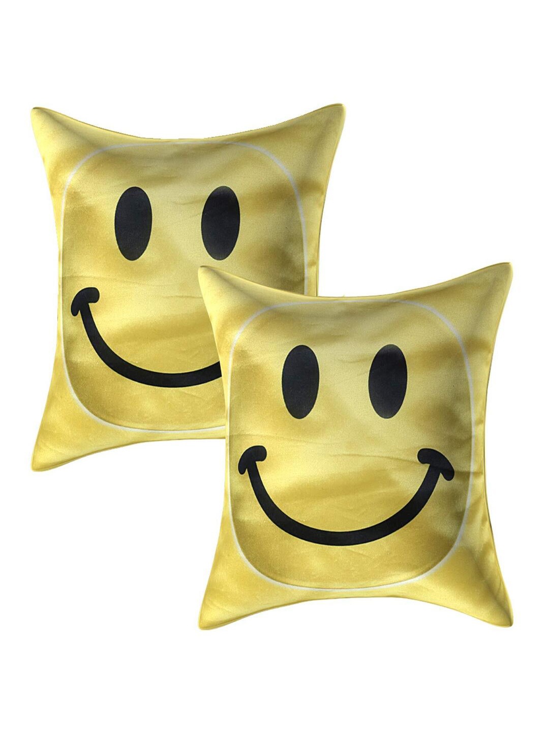 

CASA-NEST Yellow & Black 2 Pieces Velvet Cushion Covers