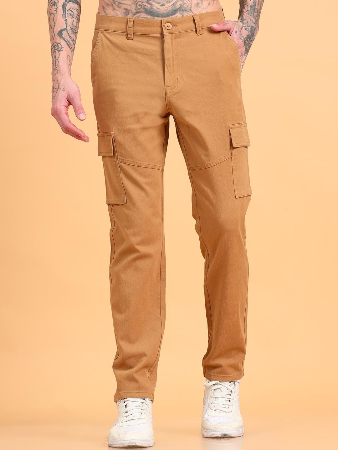 

SILISOUL Men Smart Travel Features Cargos Trousers, Khaki