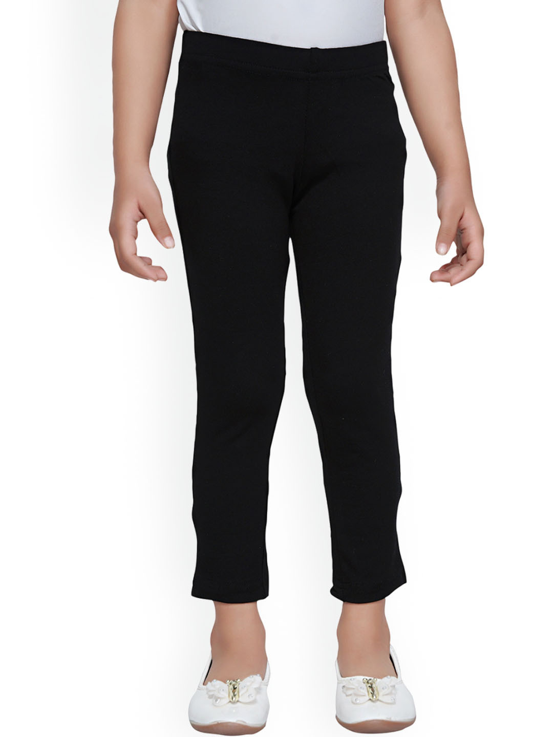 

Tiny Girl Cotton Ankle Length Leggings, Black