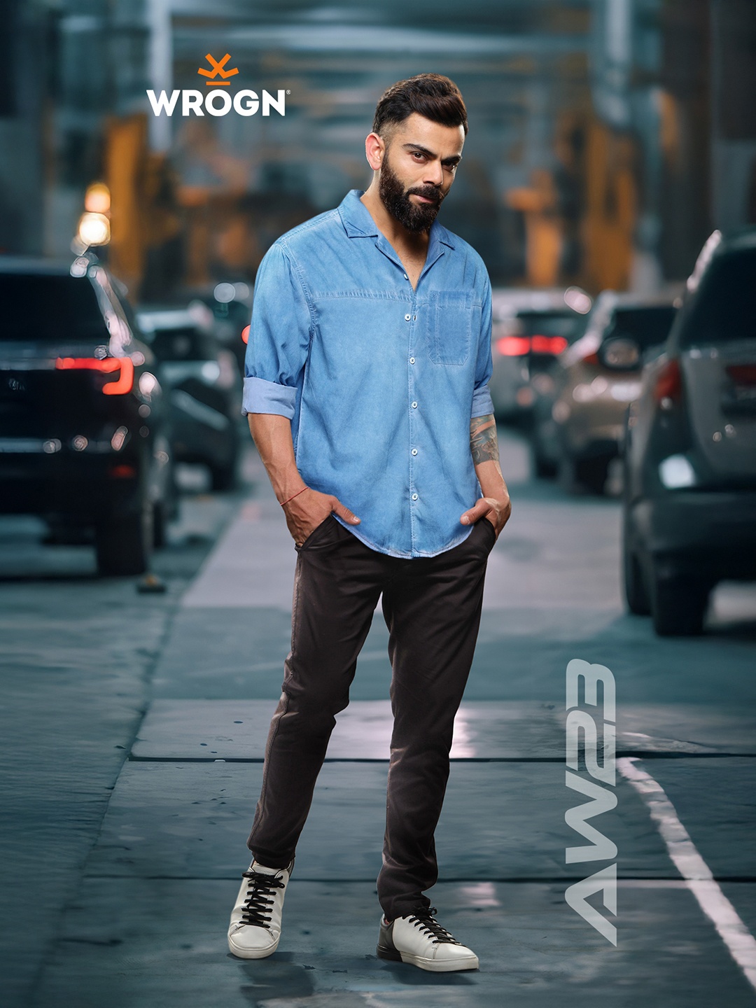 

WROGN Comfort Washed Effect Pure Cotton Casual Shirt, Blue