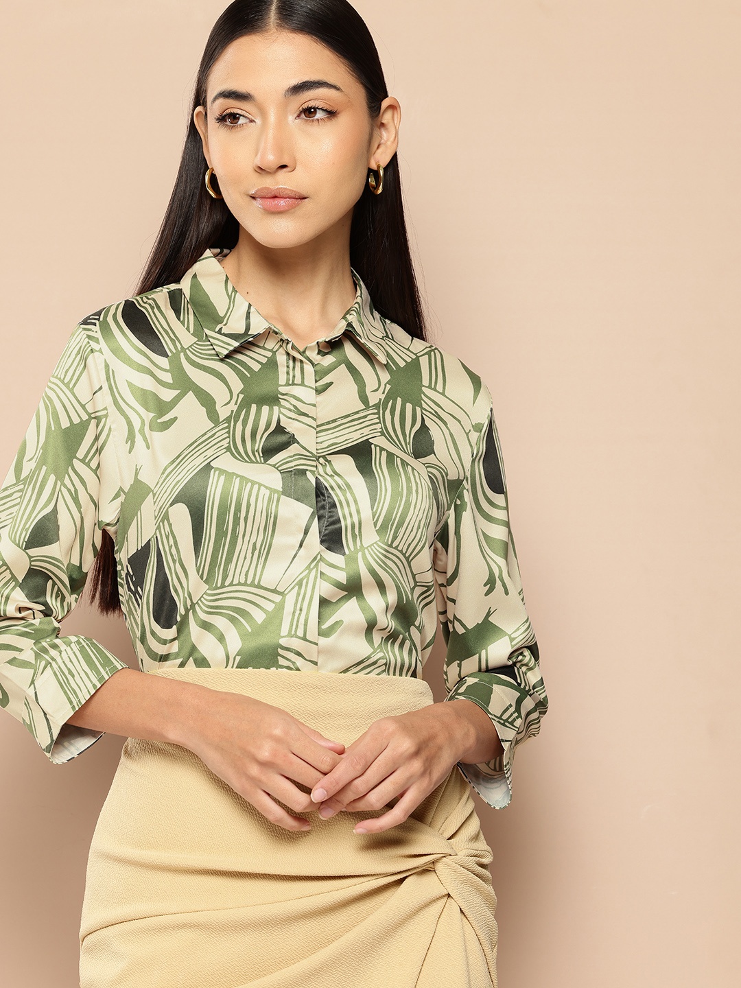 

Chemistry Abstract Printed Shirt, Green