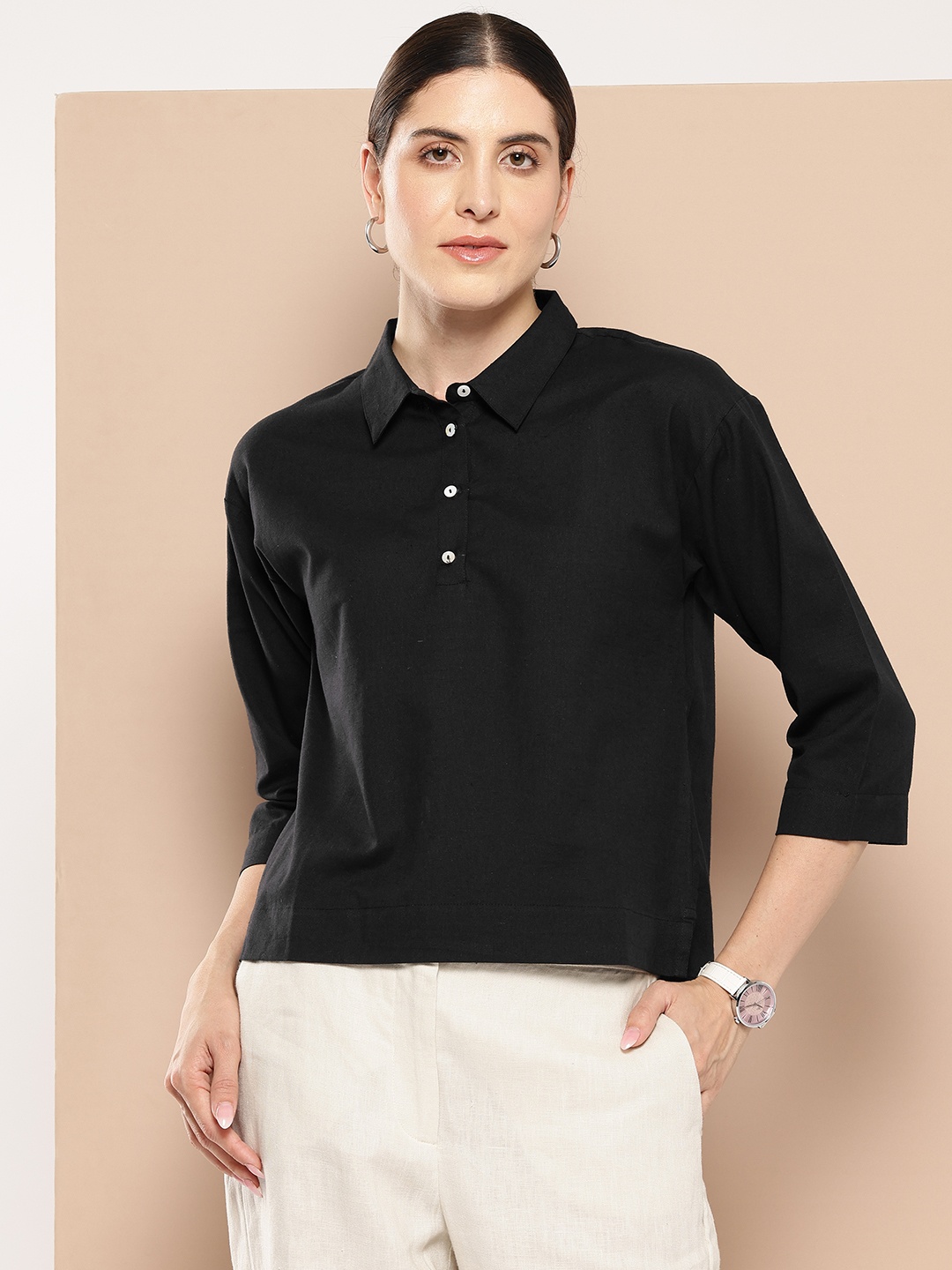 

Chemistry Opaque Casual Shirt, Black