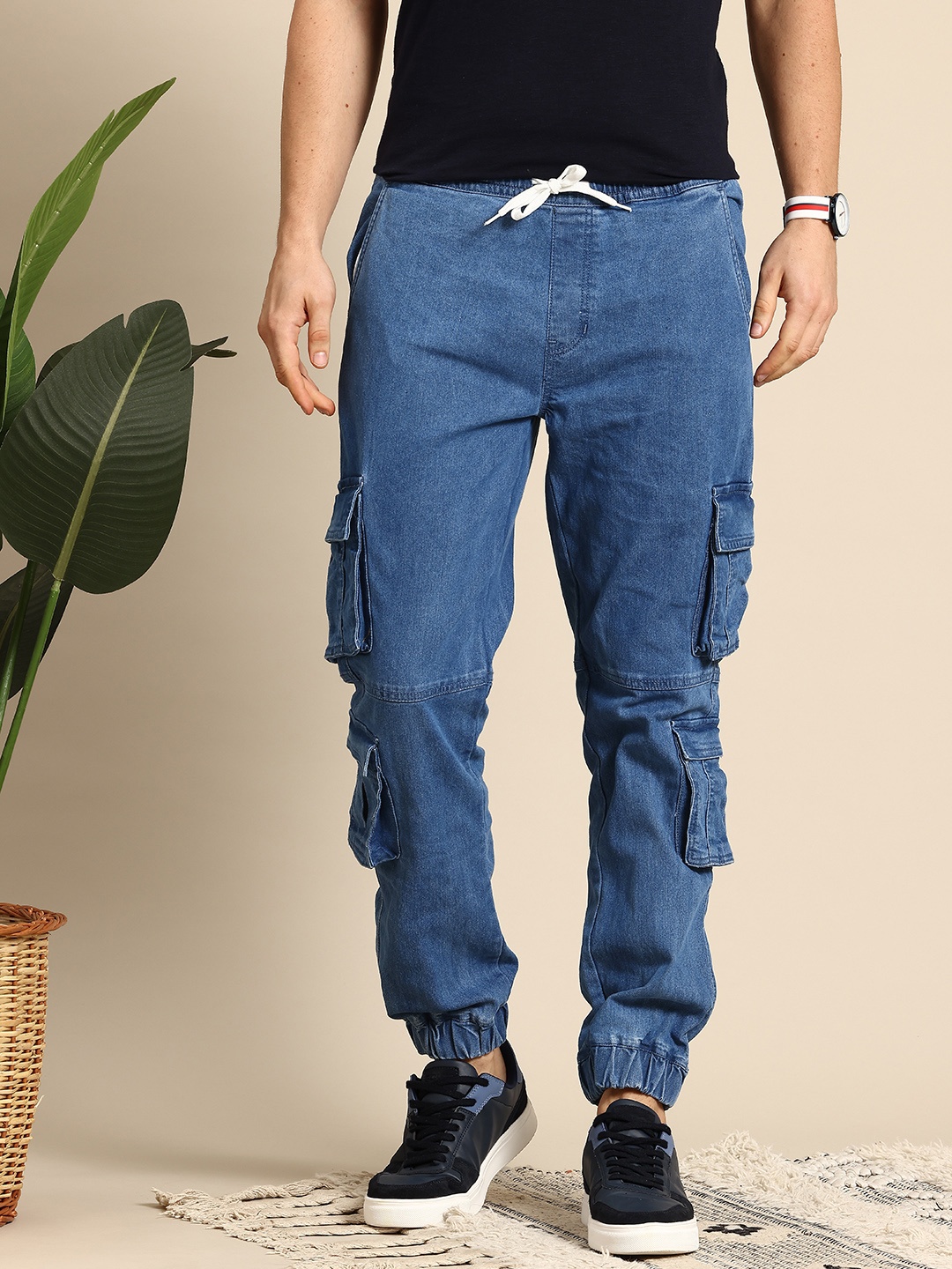 

Mast & Harbour Men Stretchable Jeans, Blue