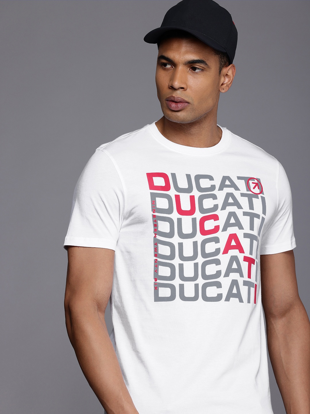 

Ducati Brand Logo Printed Pure Cotton T-shirt, White