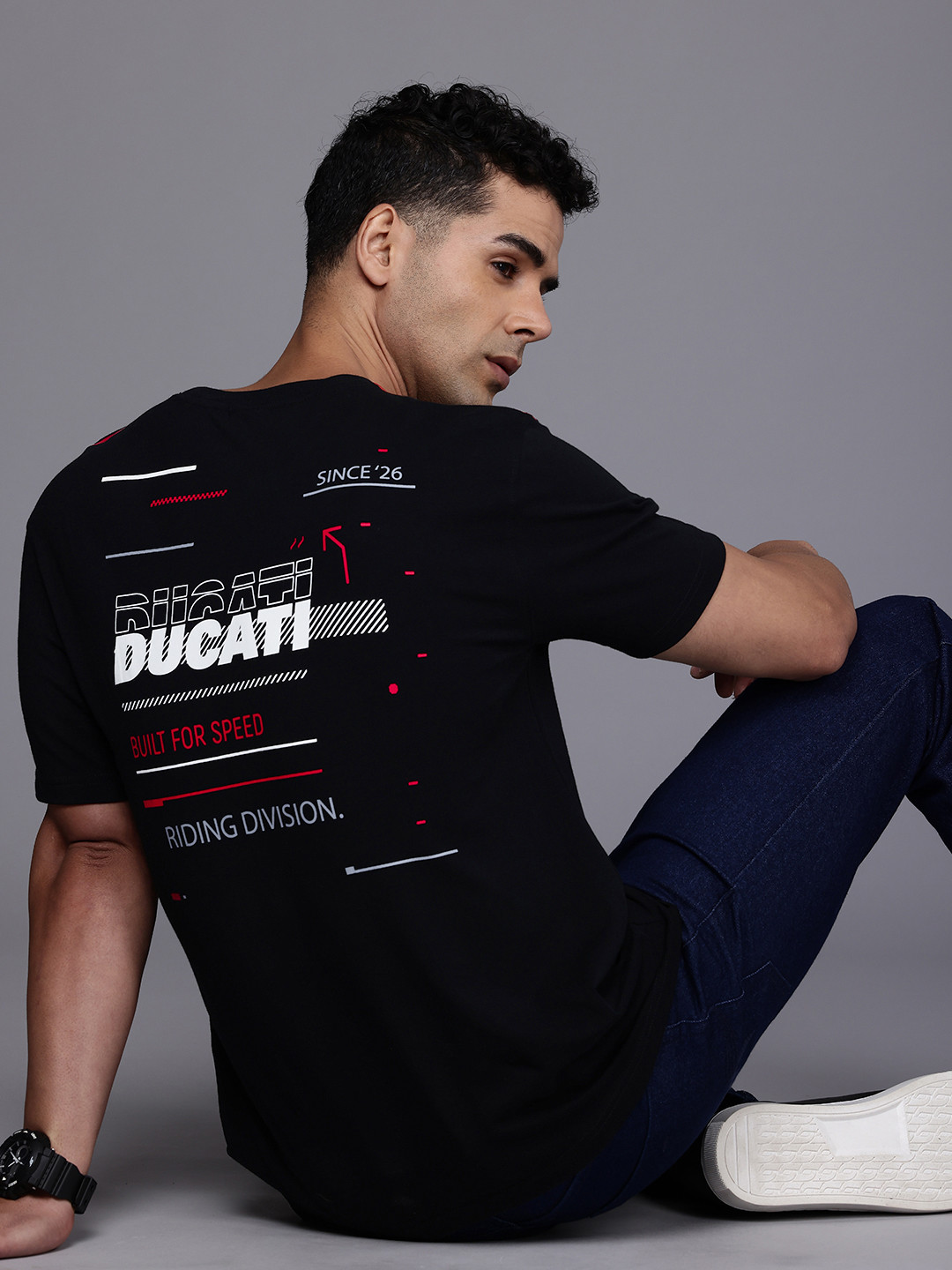 

Ducati Typography Printed T-shirt, Black