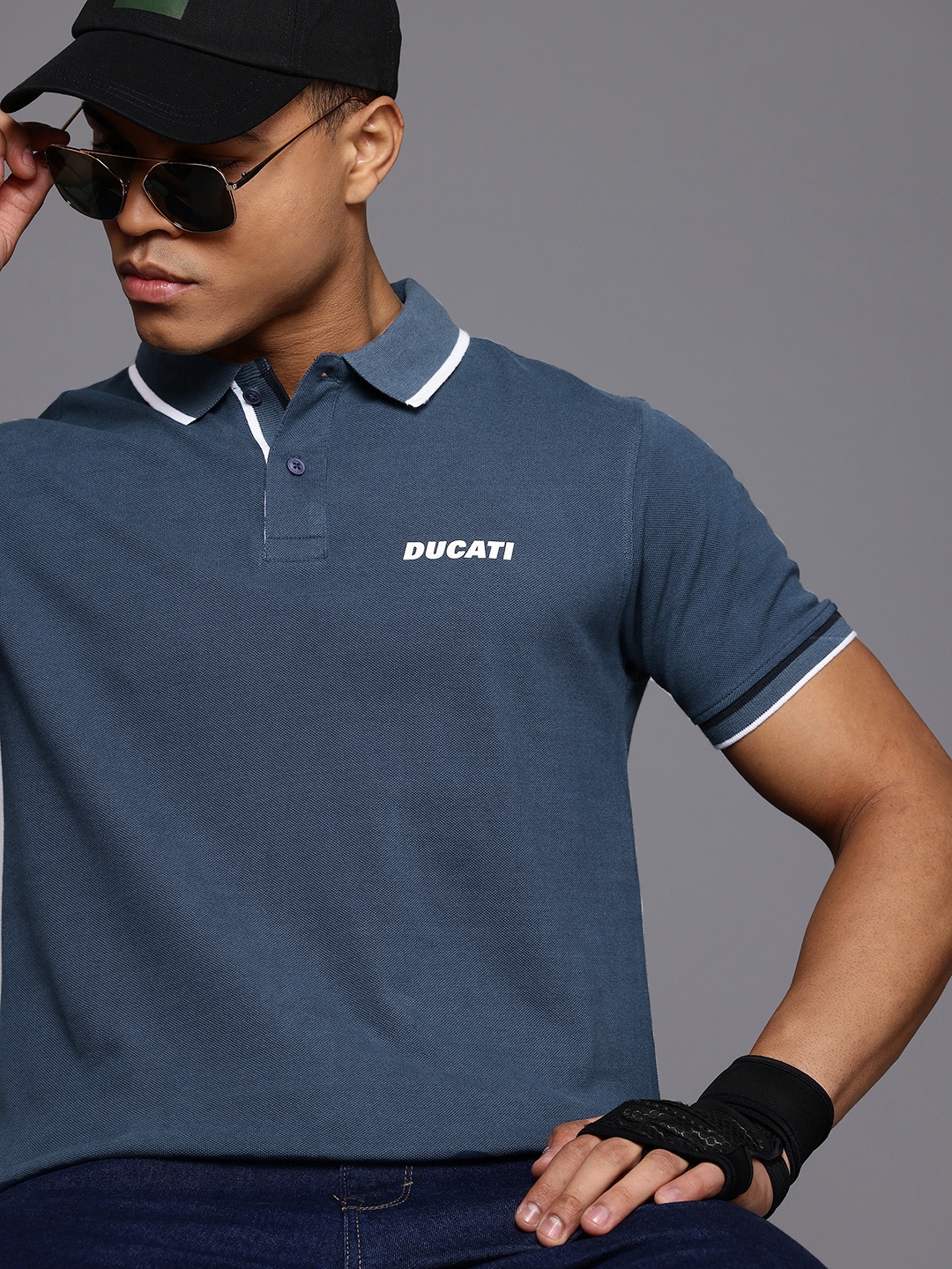 

Ducati Polo Collar Pure Cotton T-shirt, Teal