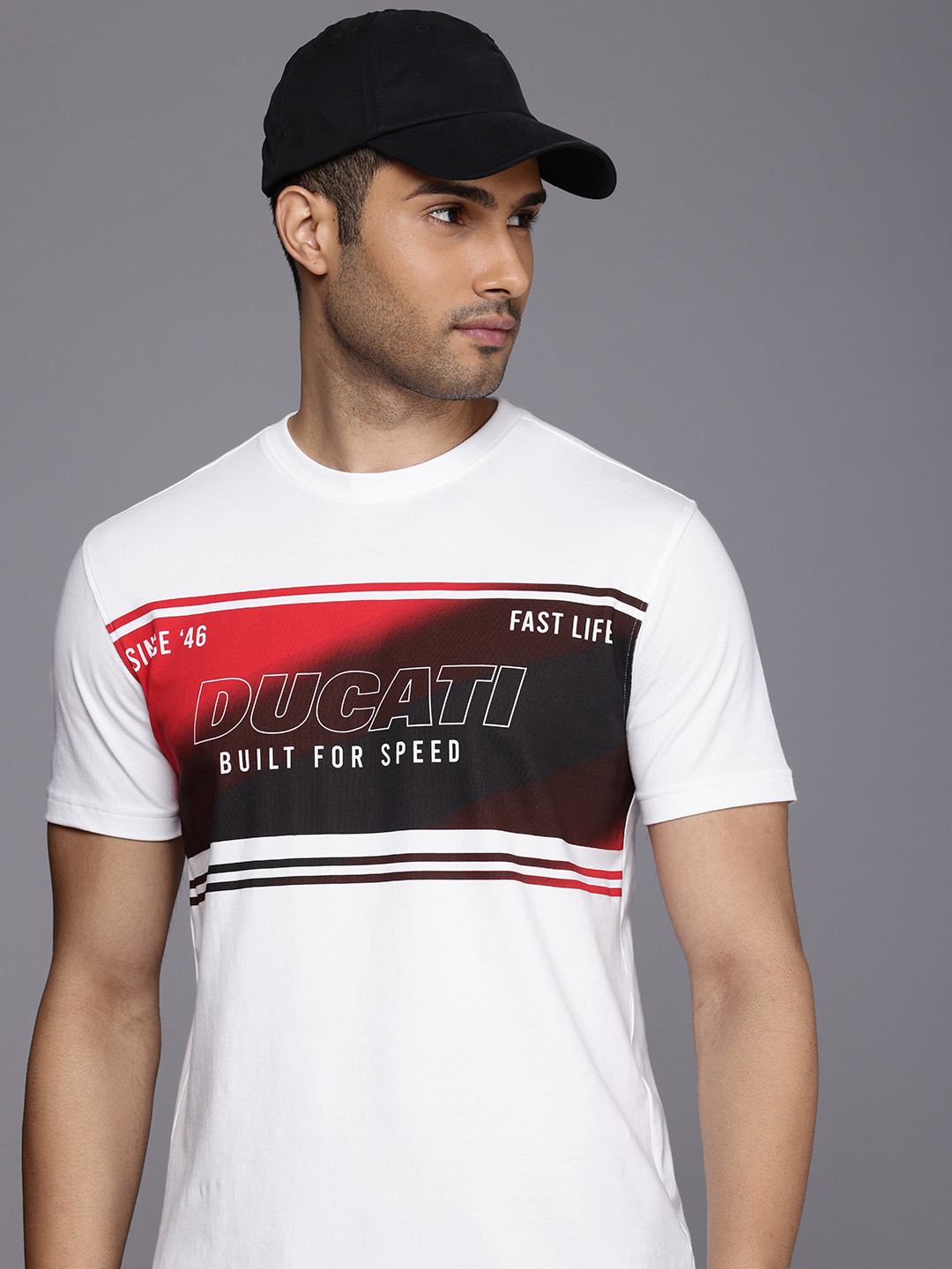 

Ducati Brand Logo Graphic Printed T-shirt, White