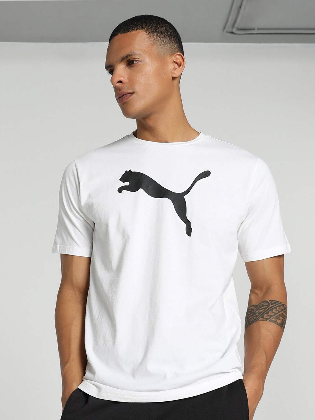 

Puma teamRISE Logo Printed Cotton Football Jersey T-shirt, White