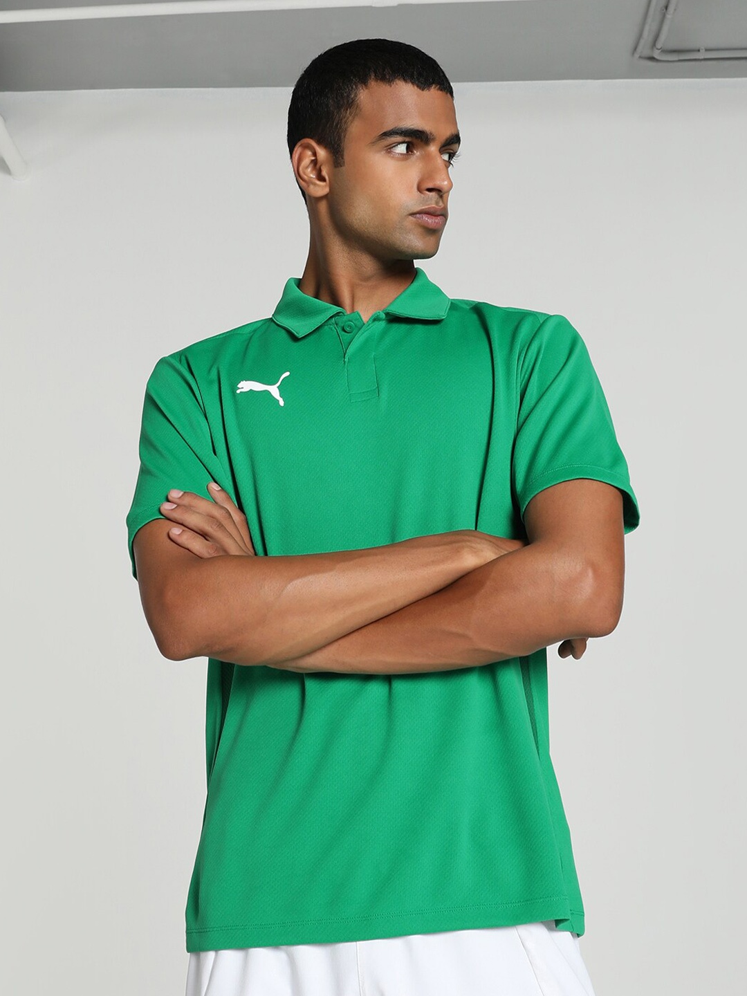 

Puma teamGOAL Football Polo Collar T-shirt, Green