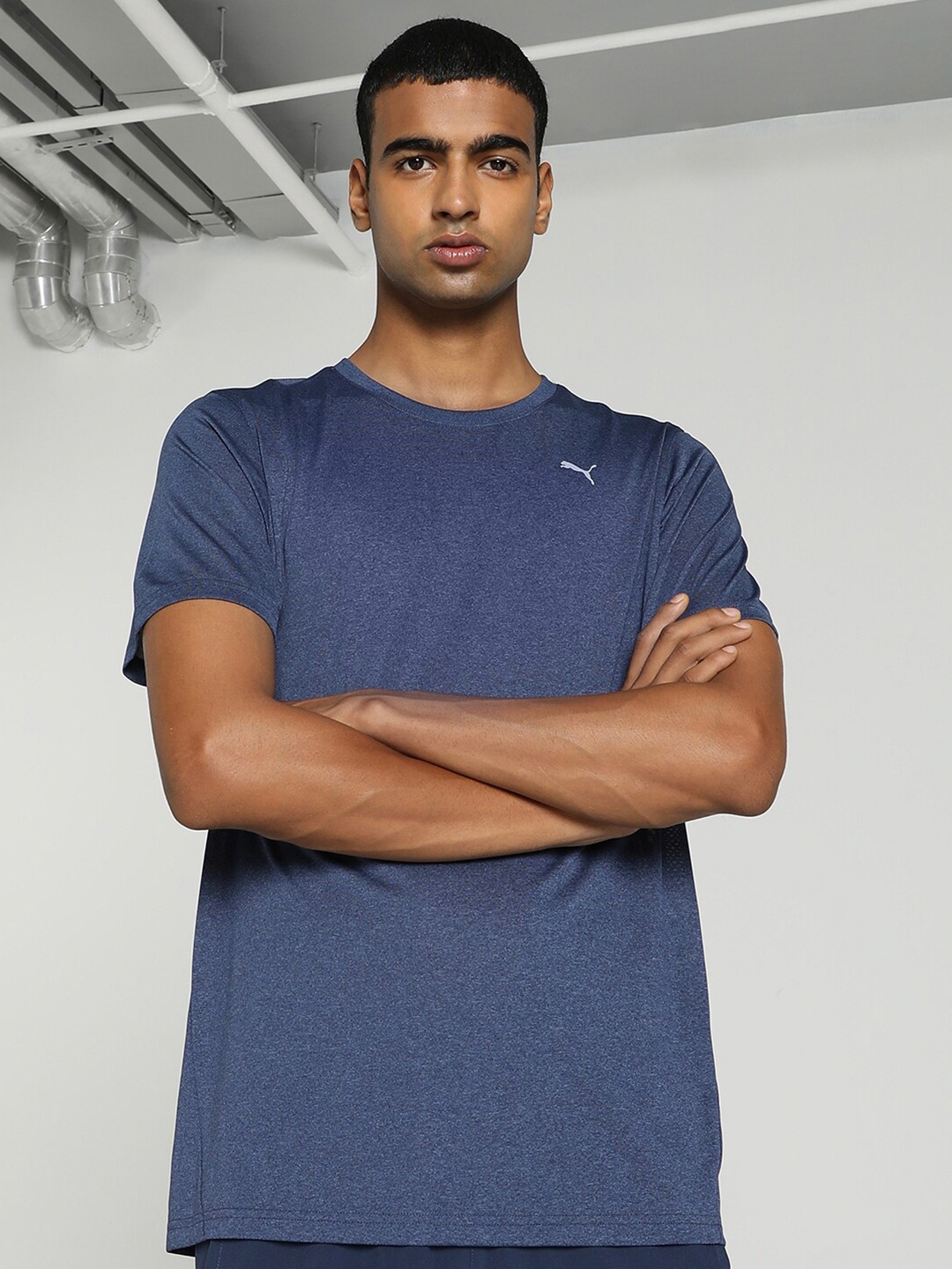 

Puma Performance Heather Round Neck Training T-shirt, Blue
