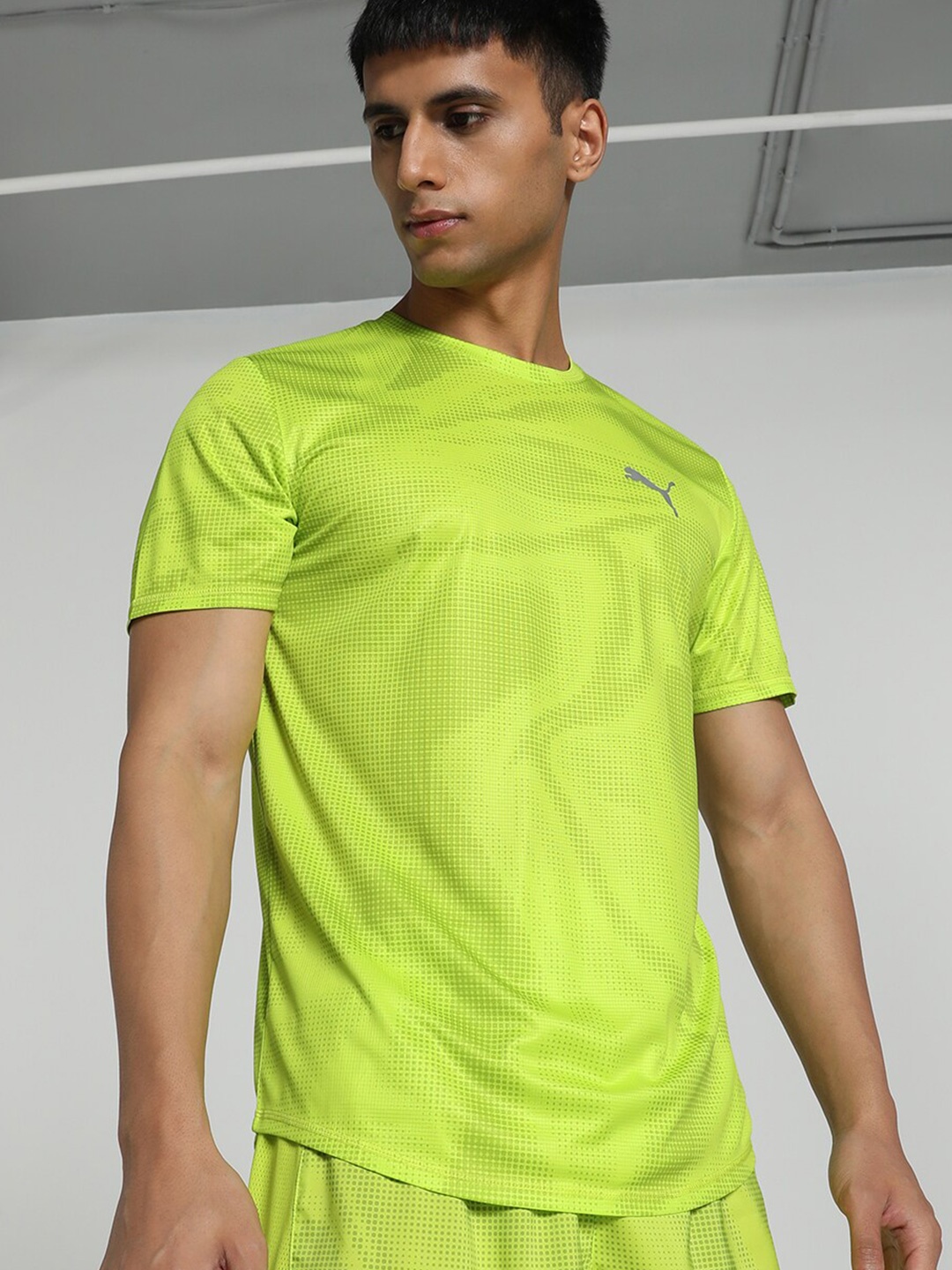 

Puma Run Favourite Printed Running T-shirt, Lime green
