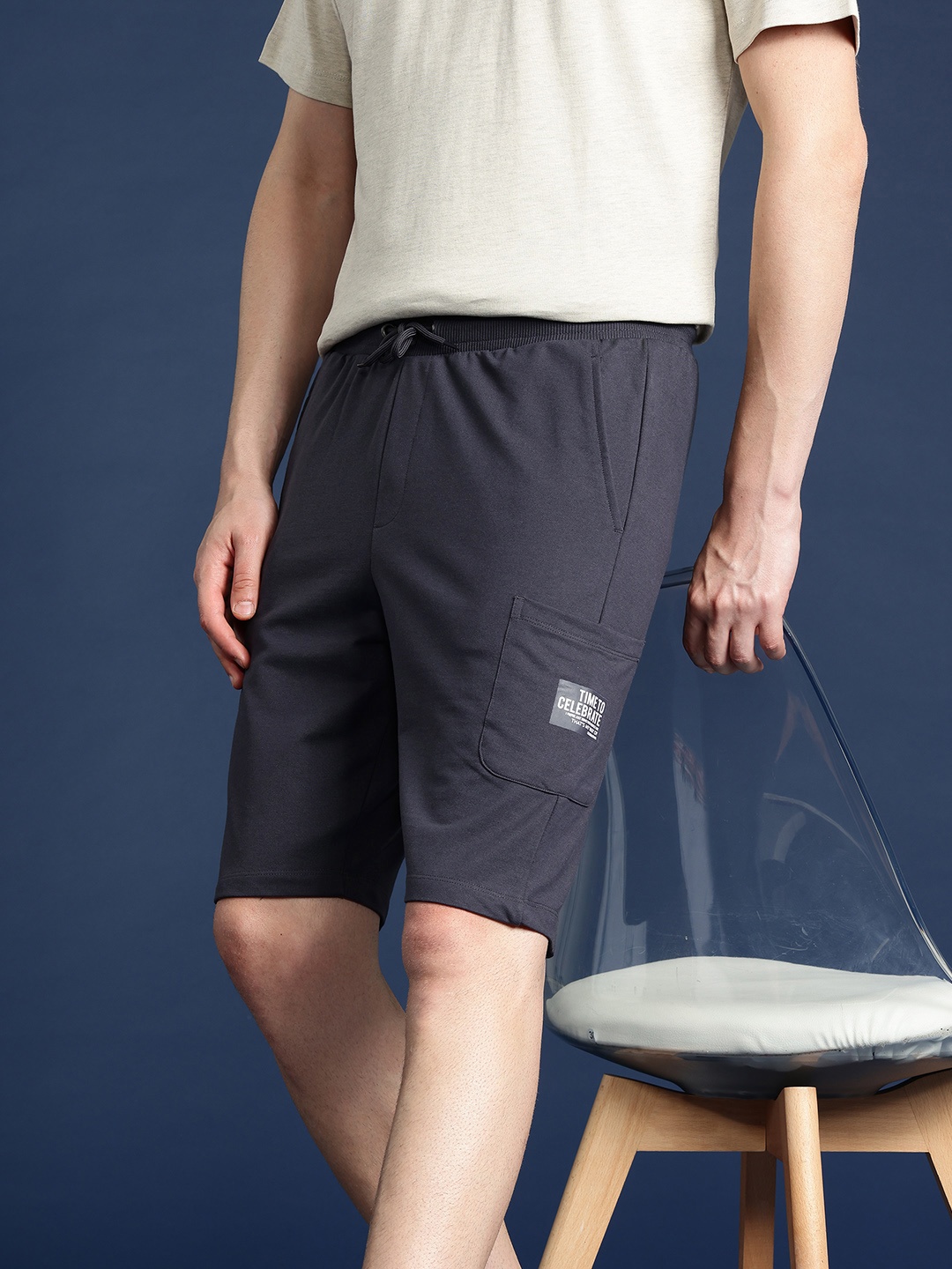 

Mast & Harbour Men Solid Shorts, Grey