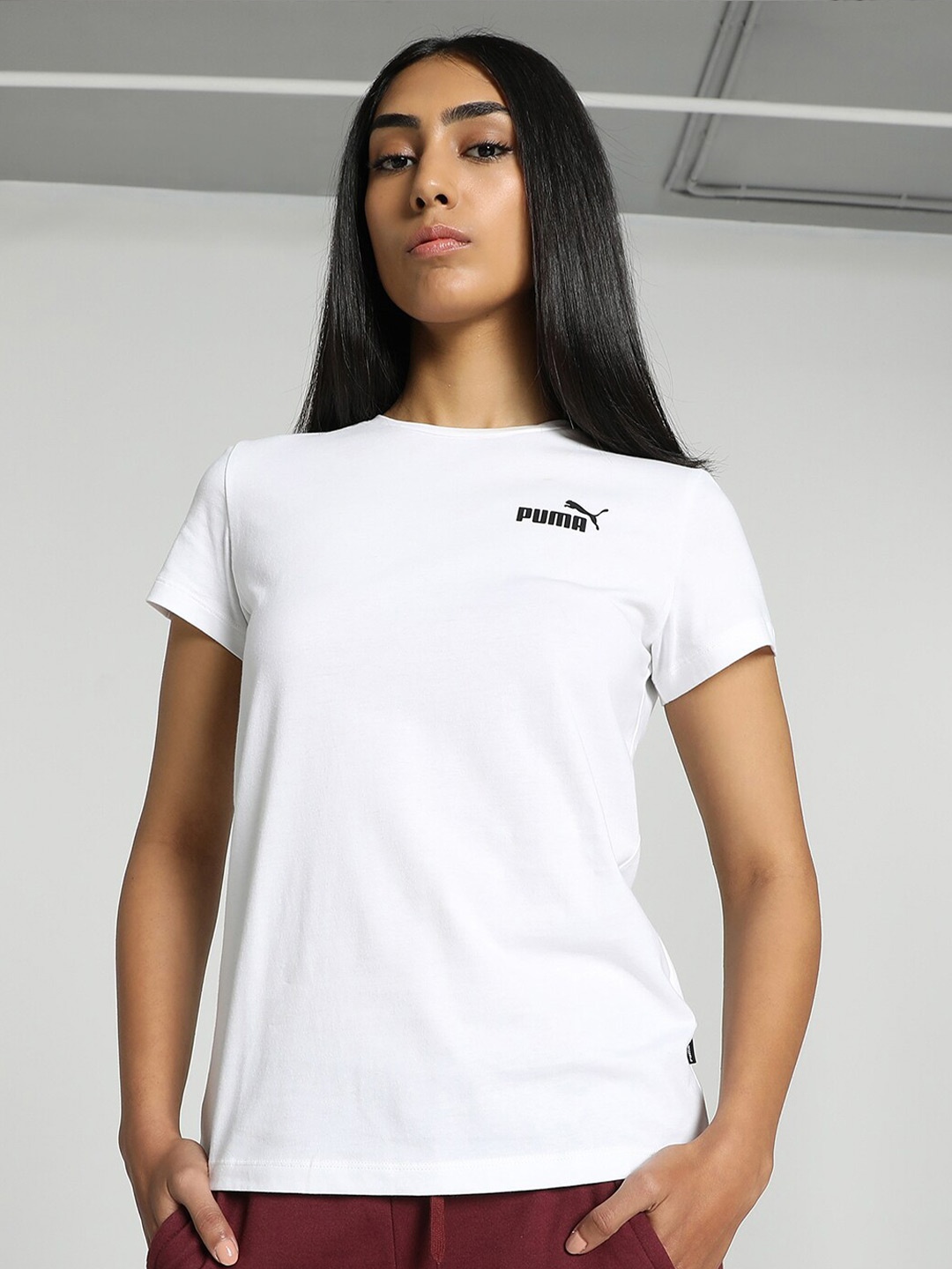 

Puma Brand Logo Printed Detail T-shirt, White