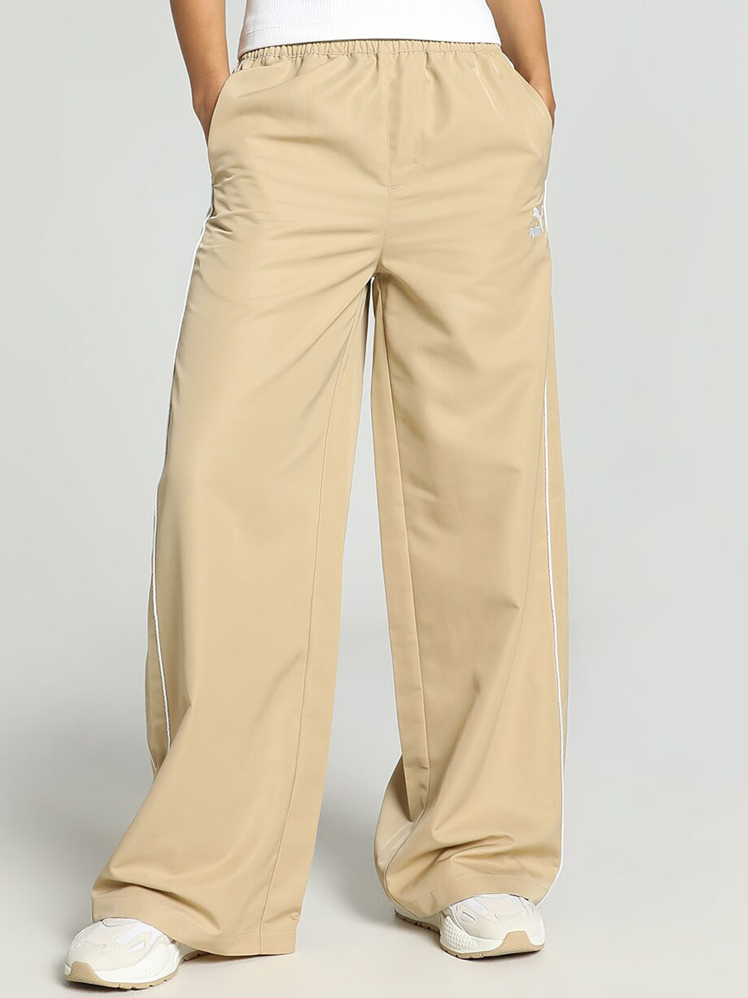 

Puma Women T7 Relaxed Fit Track Pants, Beige