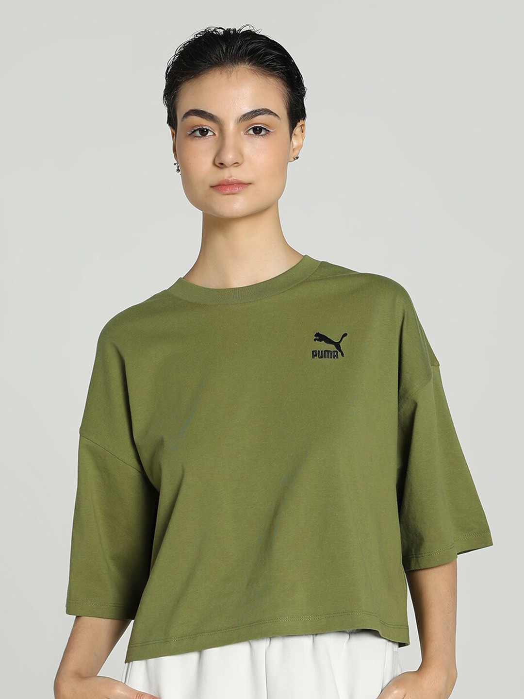 

Puma BETTER CLASSICS Oversized Cotton T-shirt, Olive