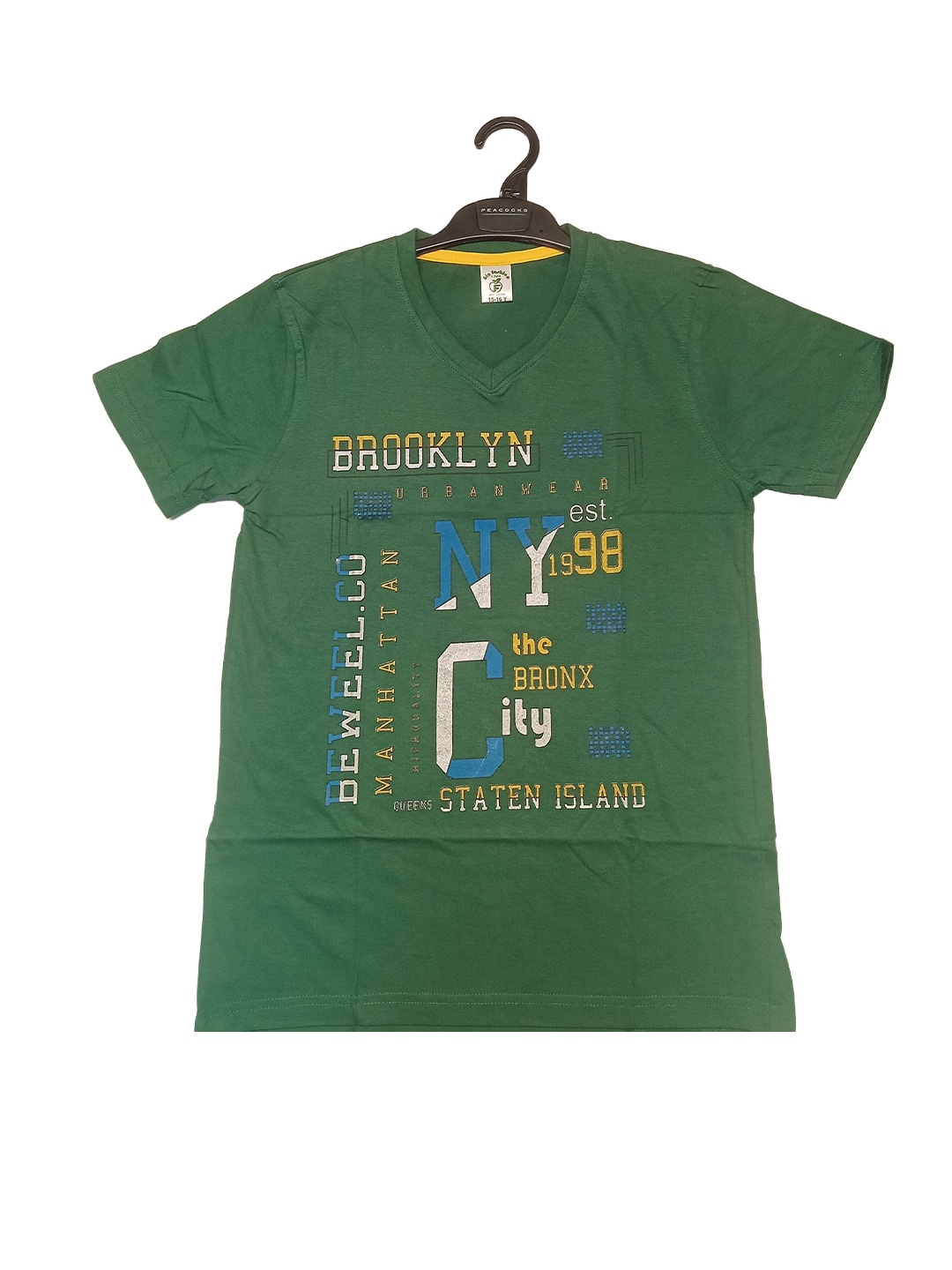 

BAESD Boys Printed V-Neck T-shirt, Green