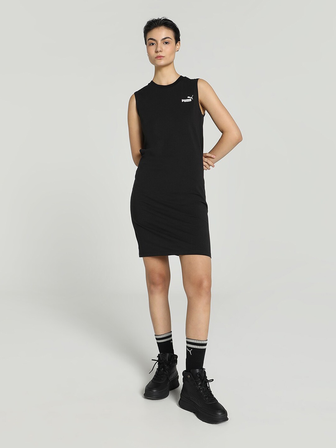 

Puma Sleeveless Cotton Sheath Dress, Black