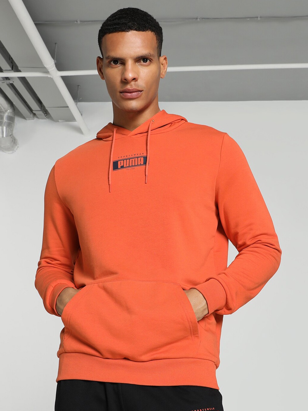 

Puma Varsity Graphic Printed Hooded Sweatshirt, Orange