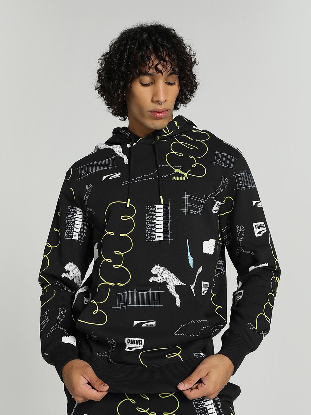 

Puma BRAND LOVE Printed Hooded Sweatshirt, Black