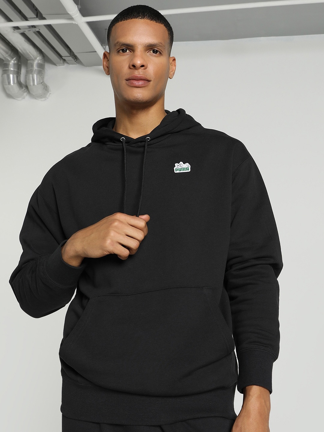 

Puma T7 SUPER PUMA Cotton Hooded Sweatshirt, Black