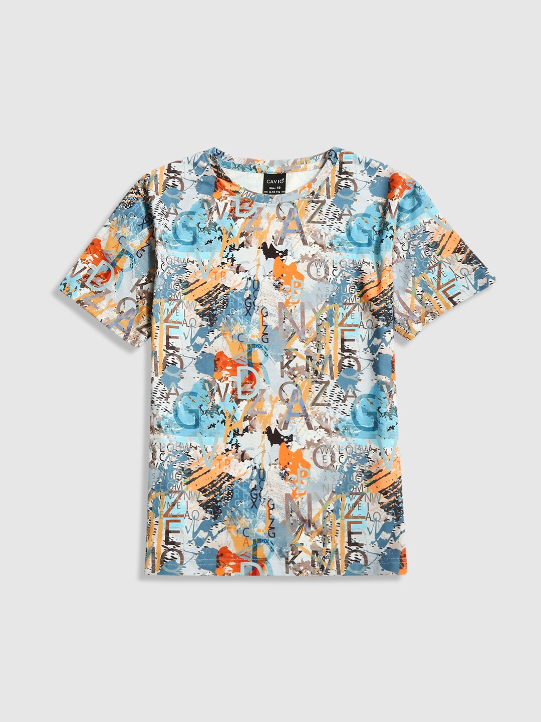 

CAVIO Boys Typography Printed Pure Cotton T-Shirt, Orange