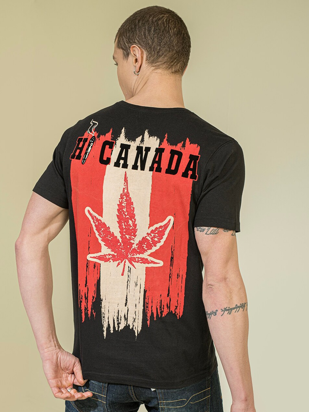 

PUNK Graphic Printed Cotton T-shirt, Black