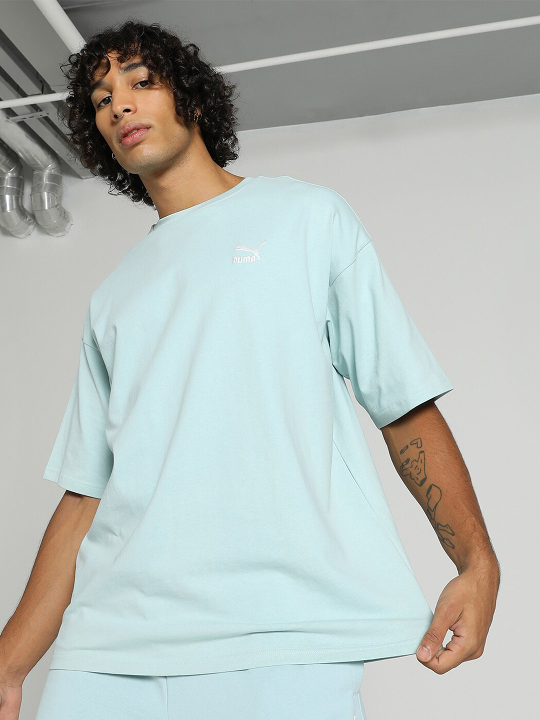 

Puma BETTER CLASSICS Unisex Short Sleeves Round Neck Cotton T-shirt, Blue