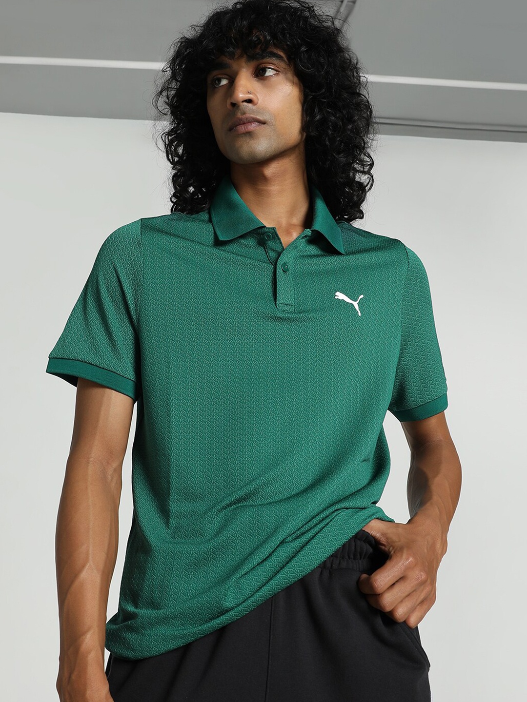

Puma Seamless Polo Collar Slim Fit T-shirt, Green