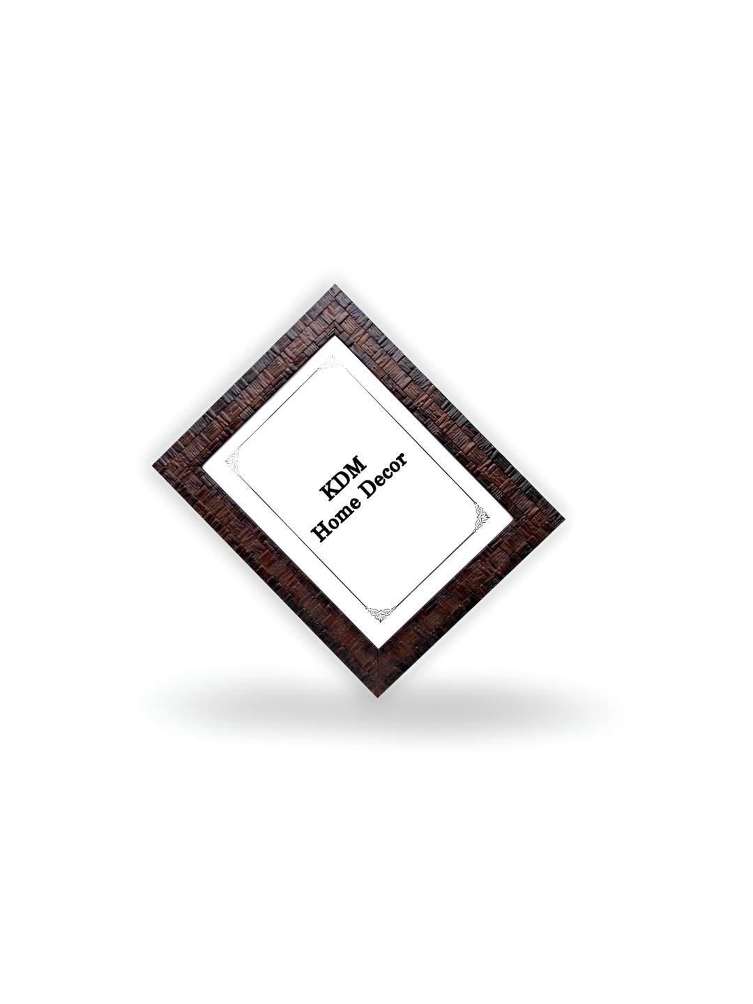 

KDM HOME DECOR Brown Self Design Wooden Table Photo Frame