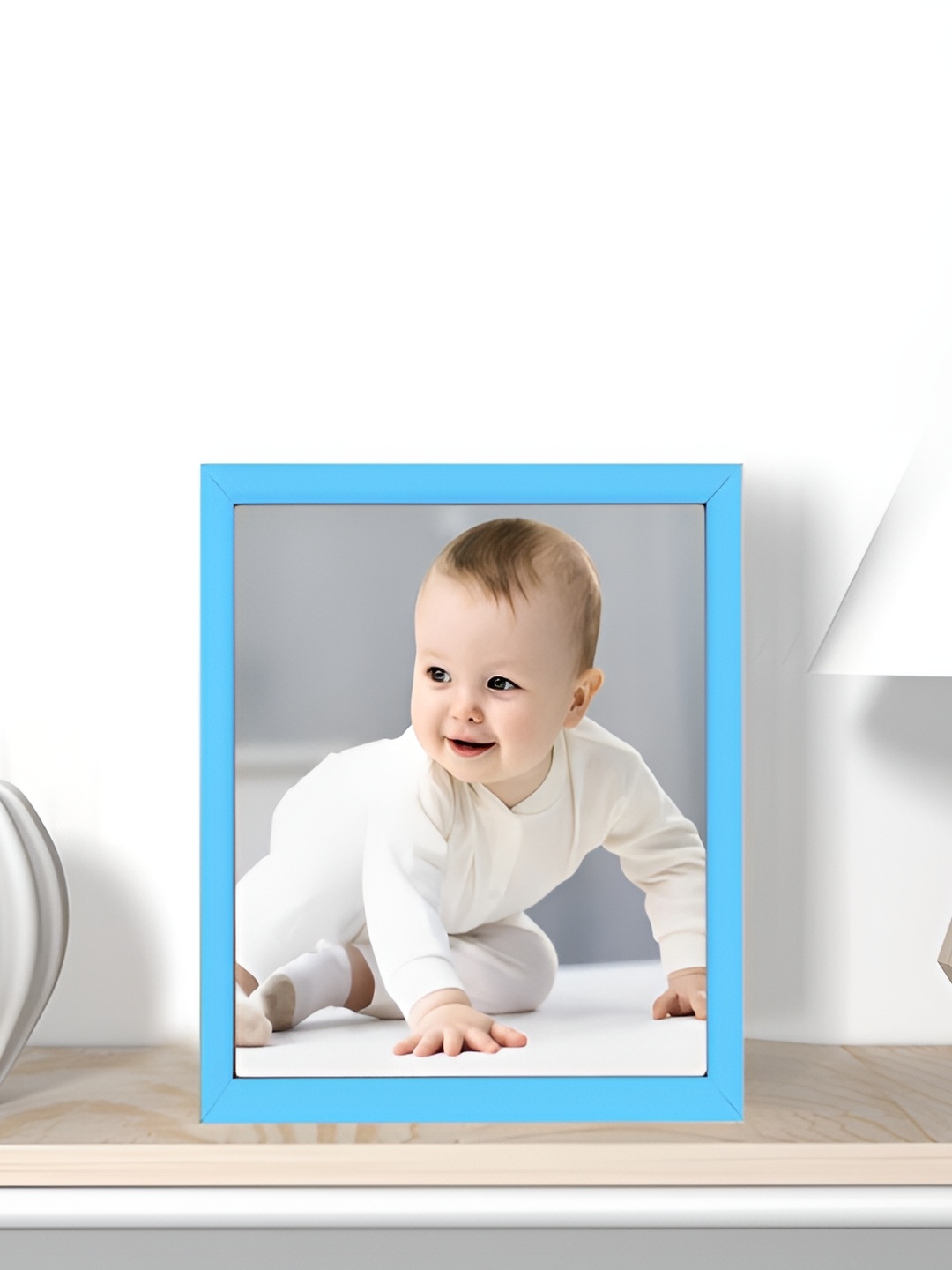 

KDM HOME DECOR Blue Wooden Table Photo Frame