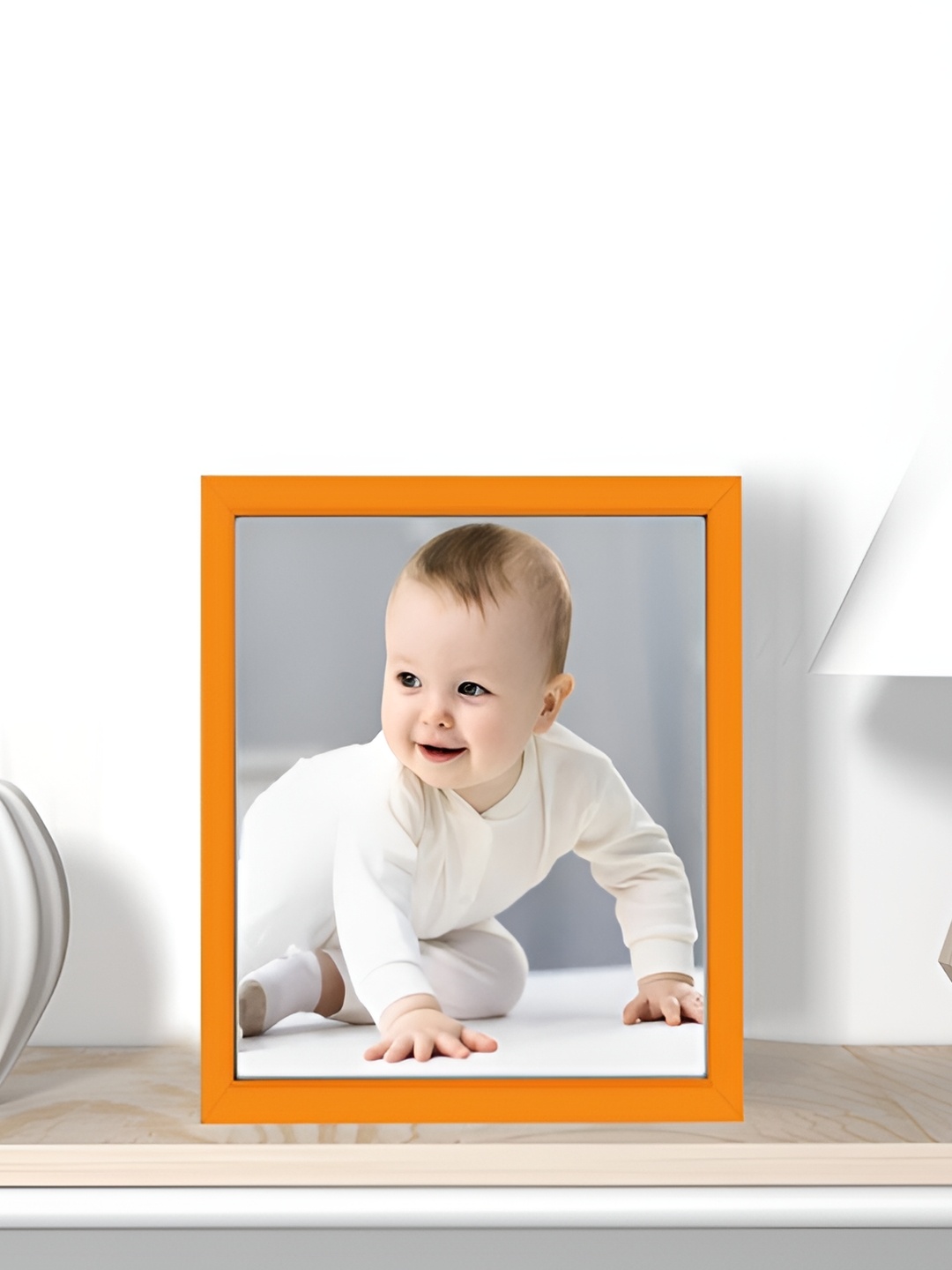 

KDM HOME DECOR Orange Wooden Table Photo Frame