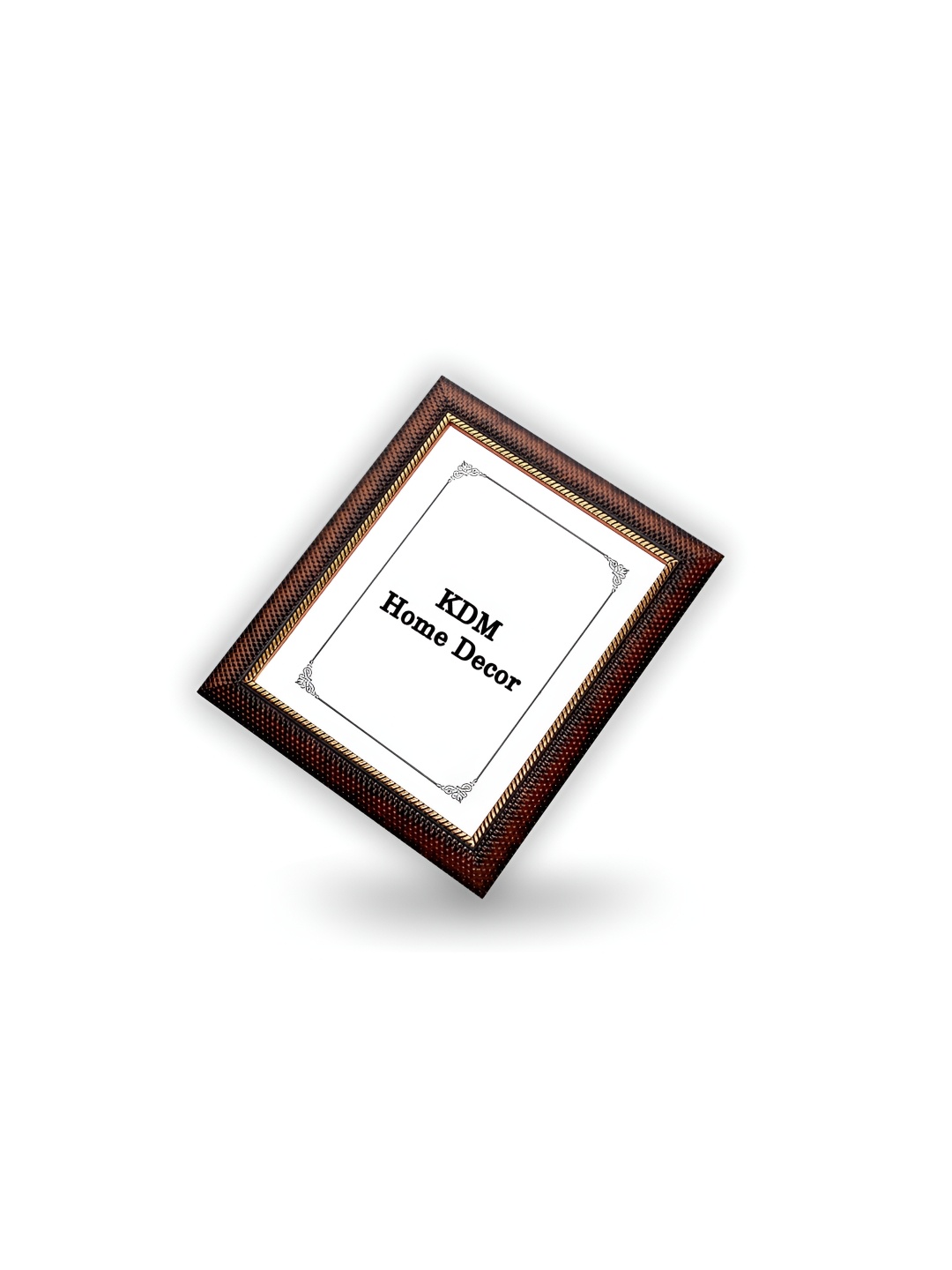 

KDM HOME DECOR Bronze-Toned Self Design Wooden Table Photo Frame