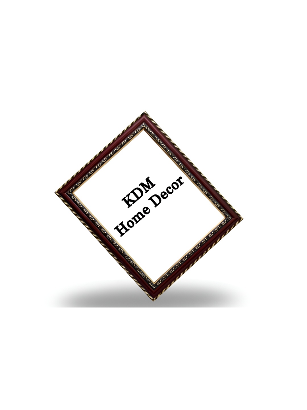 

KDM HOME DECOR Maroon & Gold Toned Wooden Square Table Photo Frame