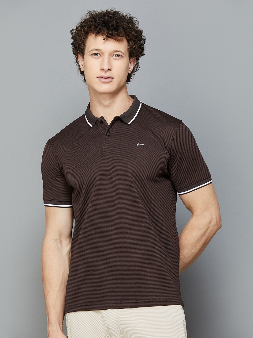 

Fame Forever by Lifestyle Self Design Polo Collar T-shirt, Brown