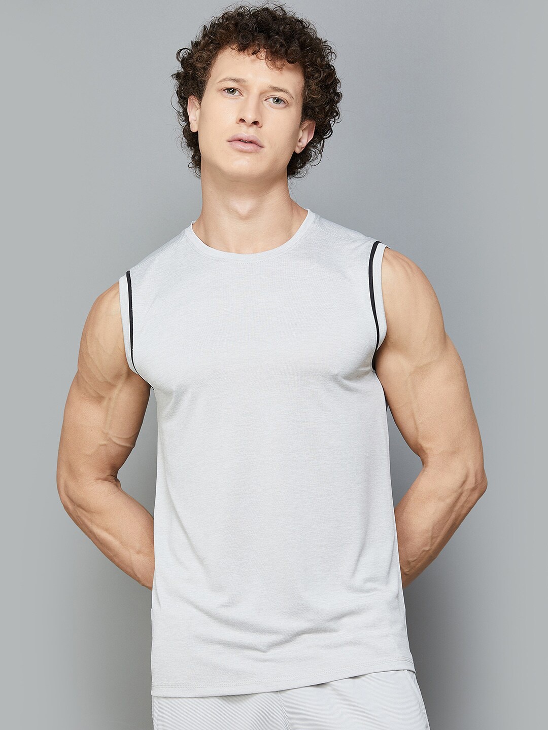 

Fame Forever by Lifestyle Round Neck Sleeveless T-shirt, Grey