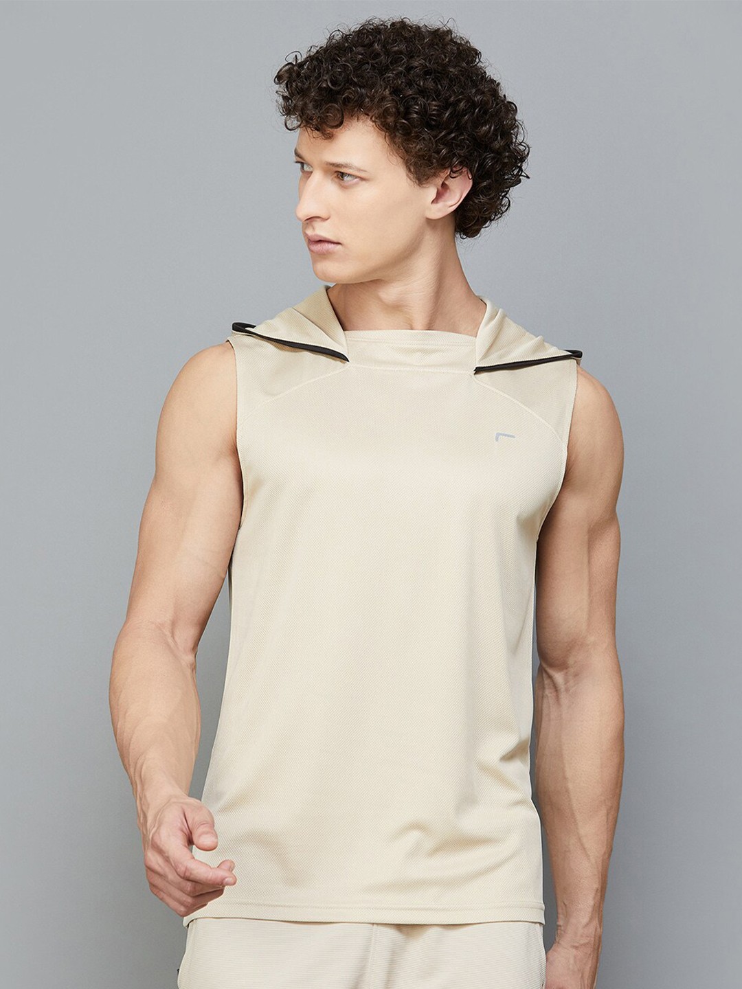 

Fame Forever by Lifestyle Hooded Sleeveless T-shirt, Beige