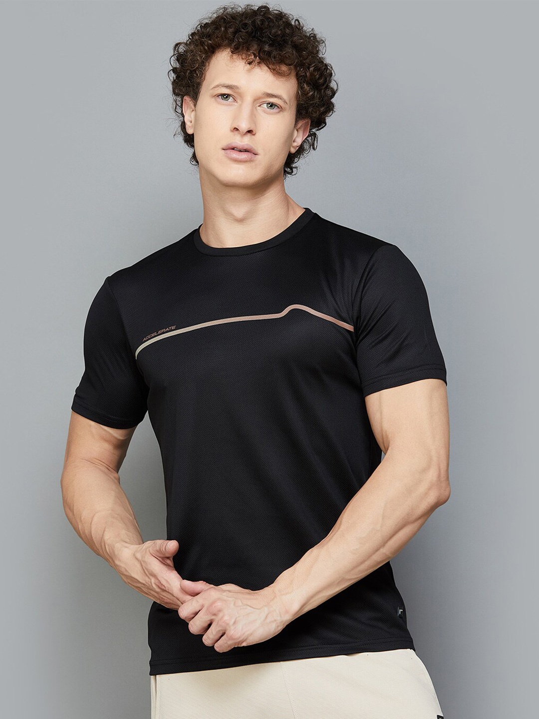 

Fame Forever by Lifestyle Abstract Printed Round Neck T-shirt, Black