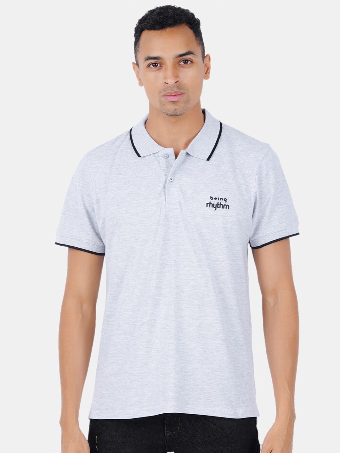 

BAESD Polo Collar Cotton T-shirt, Grey