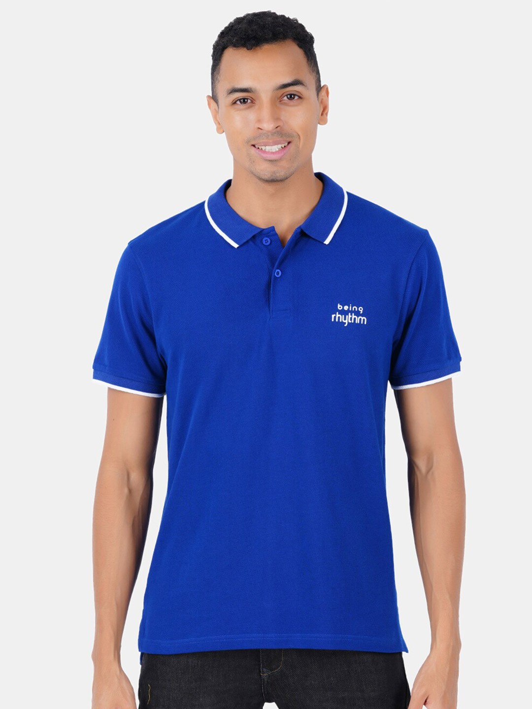 

BAESD Polo Collar Pure Cotton T-shirt, Blue